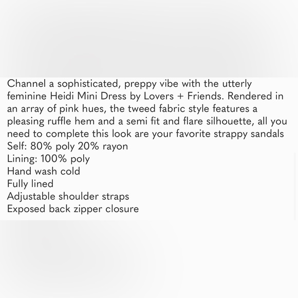 Lovers & Friends Heidi Tweed Dress. Brand New never worn!!! - Picture 4 of 5